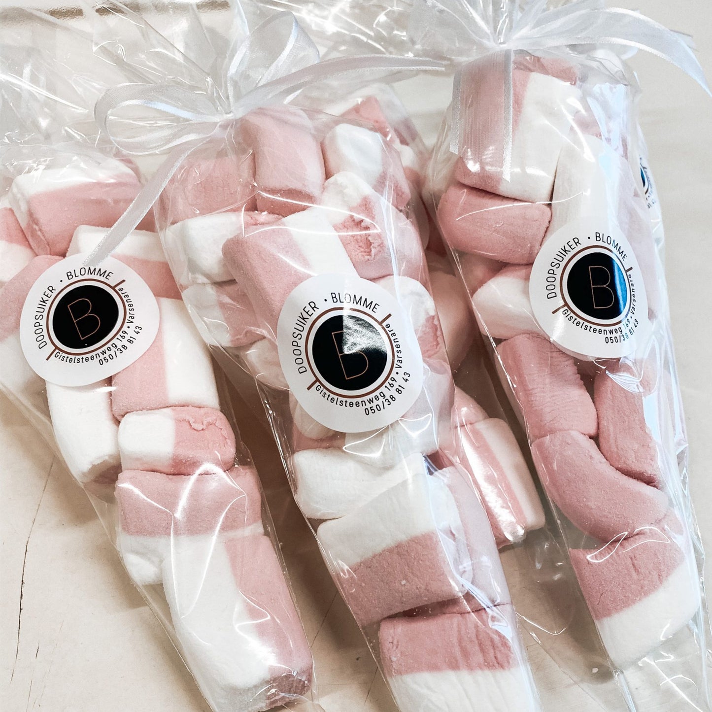 Marshmallow wit-roze